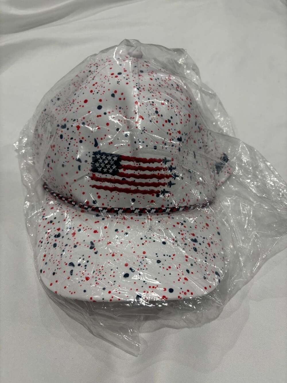 BirdieBoss USA Splatter Golf Hat American Flag Snapback Rope Hat